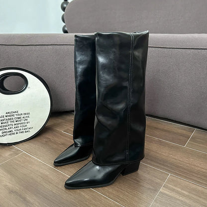 High Heel Block Boots