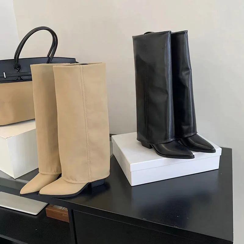 High Heel Block Boots