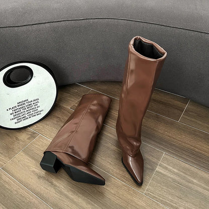 High Heel Block Boots