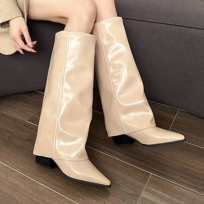 High Heel Block Boots
