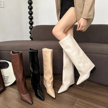 High Heel Block Boots